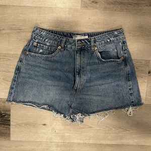 Distressed Denim Cutoff Shorts - Blue